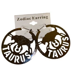 * Taurus zodiac hoop earrings which feature cutout design of the Taurus symbol
